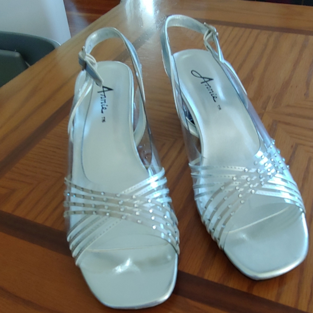 Annie silver heeled sandals
